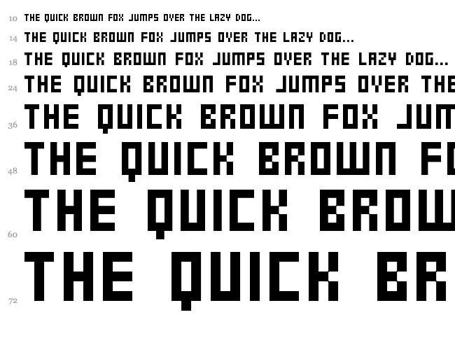 Pixel Gosub font waterfall